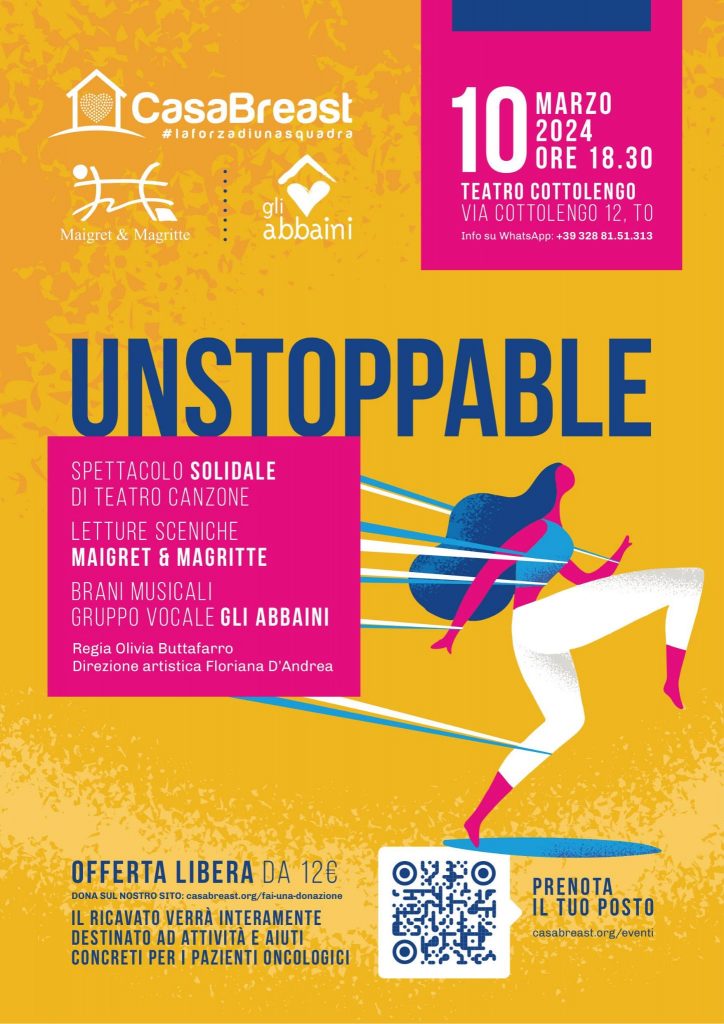 Unstoppable, spettacolo di Maigret & Magritte e Gruppo Vocale Gli Abbaini per l'associazione CasaBreast Adv